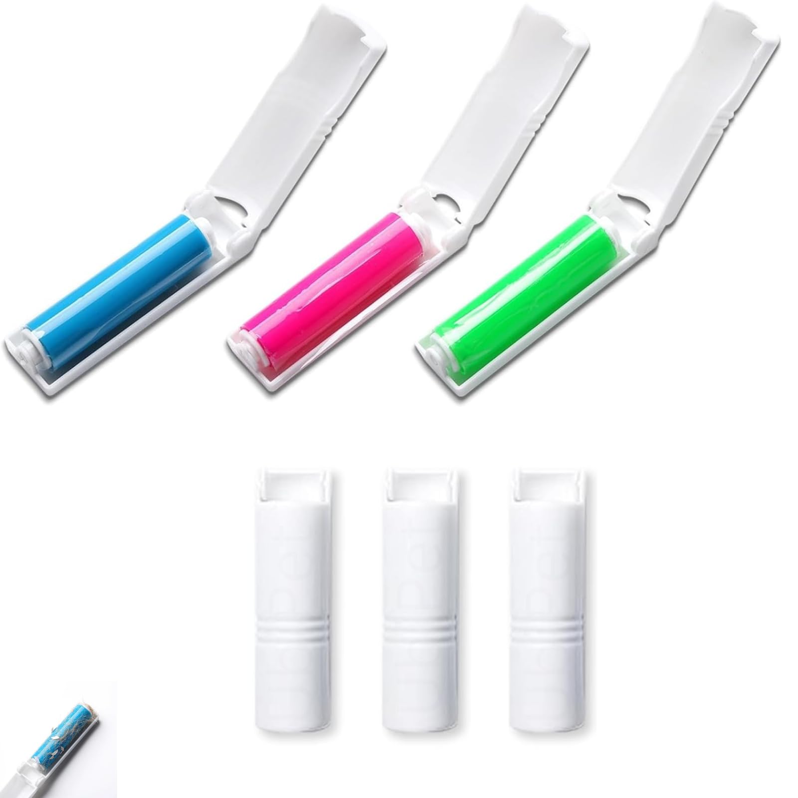 UbiPet Reusable Mini Lint Rollers Foldable Pet Hair Remover for Furniture, Car Seats, Clothes, Fabrics, and Carpets - Washable, Reusable, Portable for Pet Owners and Travelers - Pack of 3