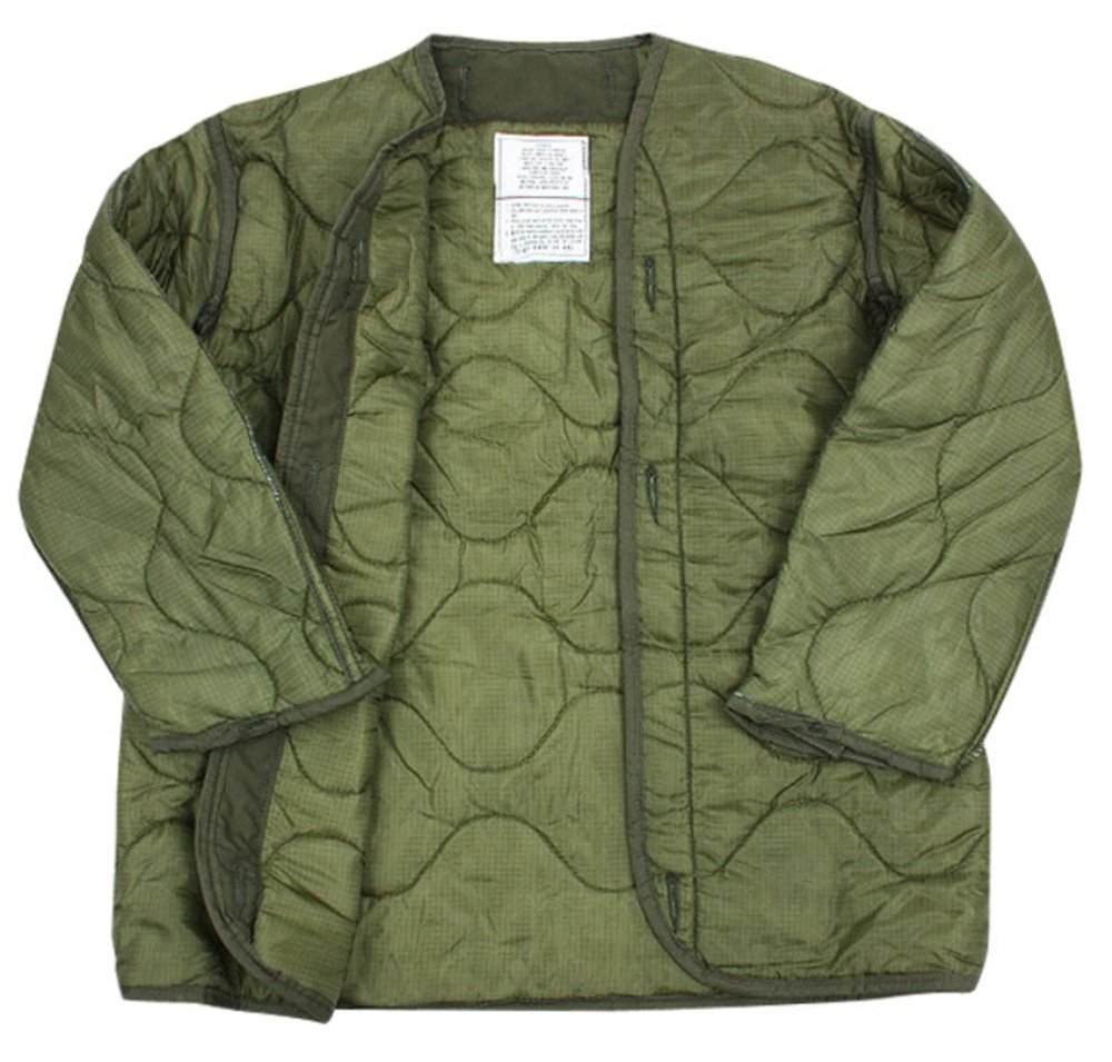 thumbnail image 2 of Mil-Tec Padded Liner For M-65 Field Jacket – Olive Nylon, Men's S-3XL, Button Closure, Pockets 2 of 3
