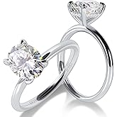 Ladylike 1/1.5/2/3CT Oval Cut Moissanite Engagement Ring for Women 925 Sterling Silver Solitaire Rings with Hidden Halo D Color VVS1 Promise Wedding Ring for Her
