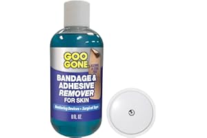 Goo Gone Skin Adhesive Remover - Safe and Pain Free Removal for Sticky Residue from Continuous Glucose Monitors, KT Tape, Medical Tape, Heart Rate Monitors, Insulin Pumps, 8 oz.