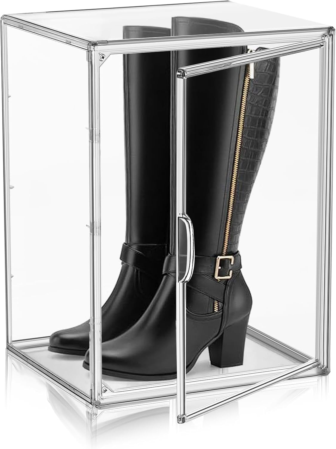 Photo 1 of DAYOOH XX-Large Boot Boxes for Tall Boots, Large Acrylic Shoe Box, Sneaker Storage Boxes Shoe Display Case for Collectibles Clear Plastic Stackable Handbag Organizer with Magnetic Lids