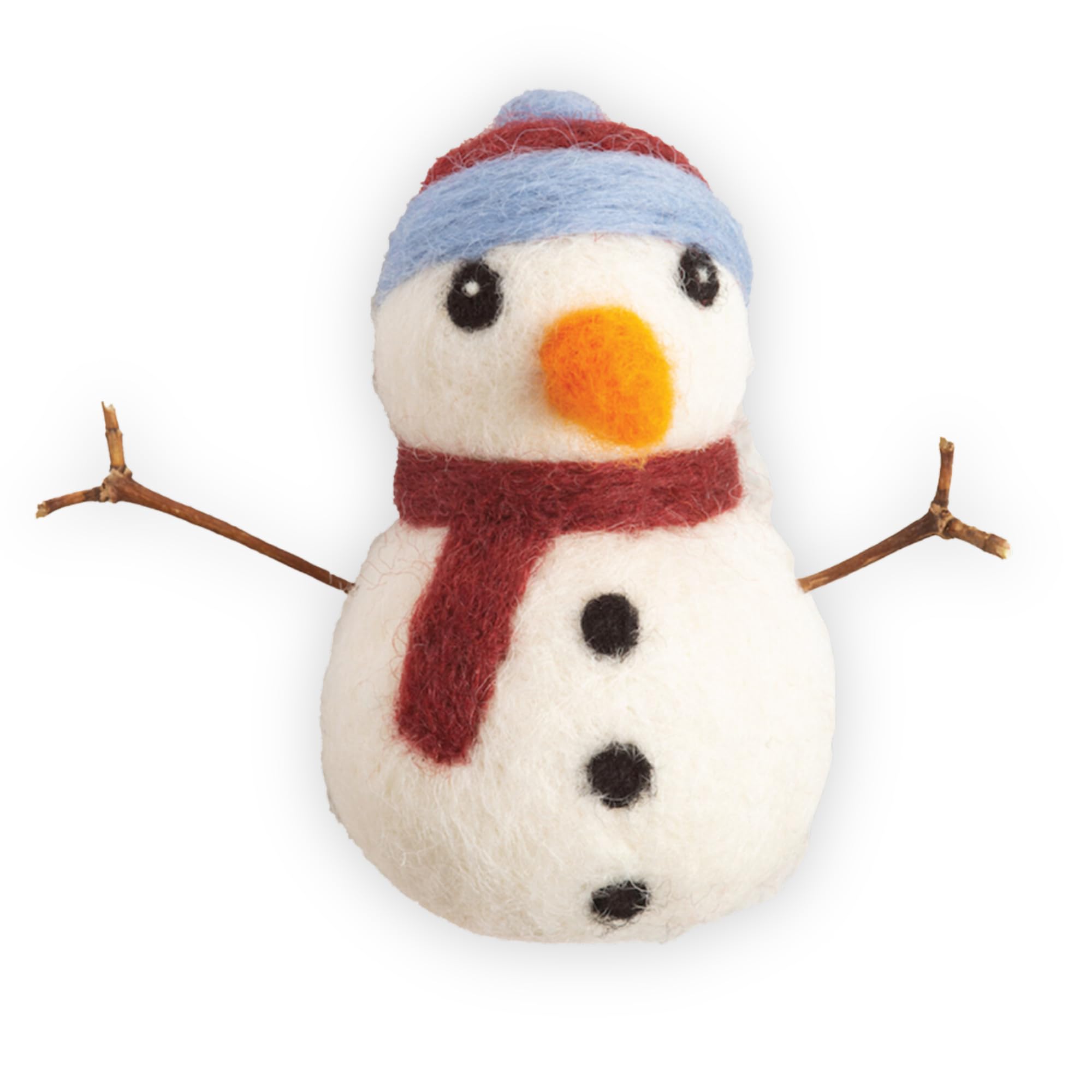 Hawthorn Handmade Snowman Christmas Needle Felting Kit - Needle Felting Craft Kits for Adults UK, Includes Felting Wool, Needles & Instructions. Great for Adult Craft Gifts - Approx 7cm Tall.
