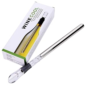 Wine Chiller, 3-in-1 Stainless Steel Wine Bottle Cooler Stick - Rapid Iceless Wine Chilling Rod with Aerator and Pourer - Perfect Wine Accessories Gift