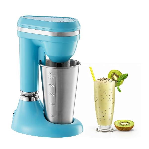 VEVOR MILKSHAKE MAKER, 100W MILK SHAKE MAKER MIXER, SINGLE HEAD DRINK MIXER BLENDER MACHINE, DUAL-SPEED ADJUSTMENT MILKSHAKE BLENDER WITH STAINLESS STEEL CUP, FOR HOME, KITCHEN, BAR & BEVERAGE SHOP