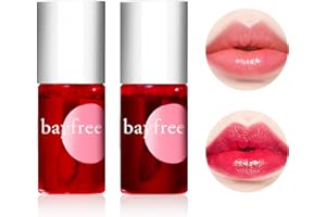 SULILY 2 Colors Lip Stain Tint,Plumping Mini Liquid Lipstick,Hydrating Moisturizing Lip Cheeks And Eyes,Waterproof&Long Lasting,Natural Glossy Korean Lip Tint Stain Easy Application, Non-Sticky(01+02)