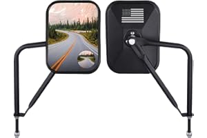 MKING Door Off Mirrors Jeep Wrangler Mirror Safe Doors Off Driving for Jeep Wrangler CJ YJ TJ JK JL & Unlimited, Anti-Shake Quicker Install with Blind Spot Mirror Wide Angle, 2 Pack
