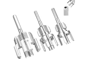 GENERIC 3PCS Integrated PVC Pipe Threader Tool - 1/2" & 3/4" & 1" Dual-Function Internal External Pipe Threading Tool for Water Pipe, Electric Drill Compatible Heavy-Duty Pipe Thread Cutting Tool Set (3 Size)