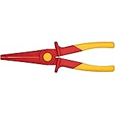 Knipex Tools 98 62 02 Flat Nose Plastic Pliers 1000V Insulated, Red/Yellow