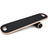 Balance Board Trainer with Roller, Wooden Balance Board for Adults, 4 Adjustable Difficulty Levels, Core Strength, Stability &amp; Coordination Training