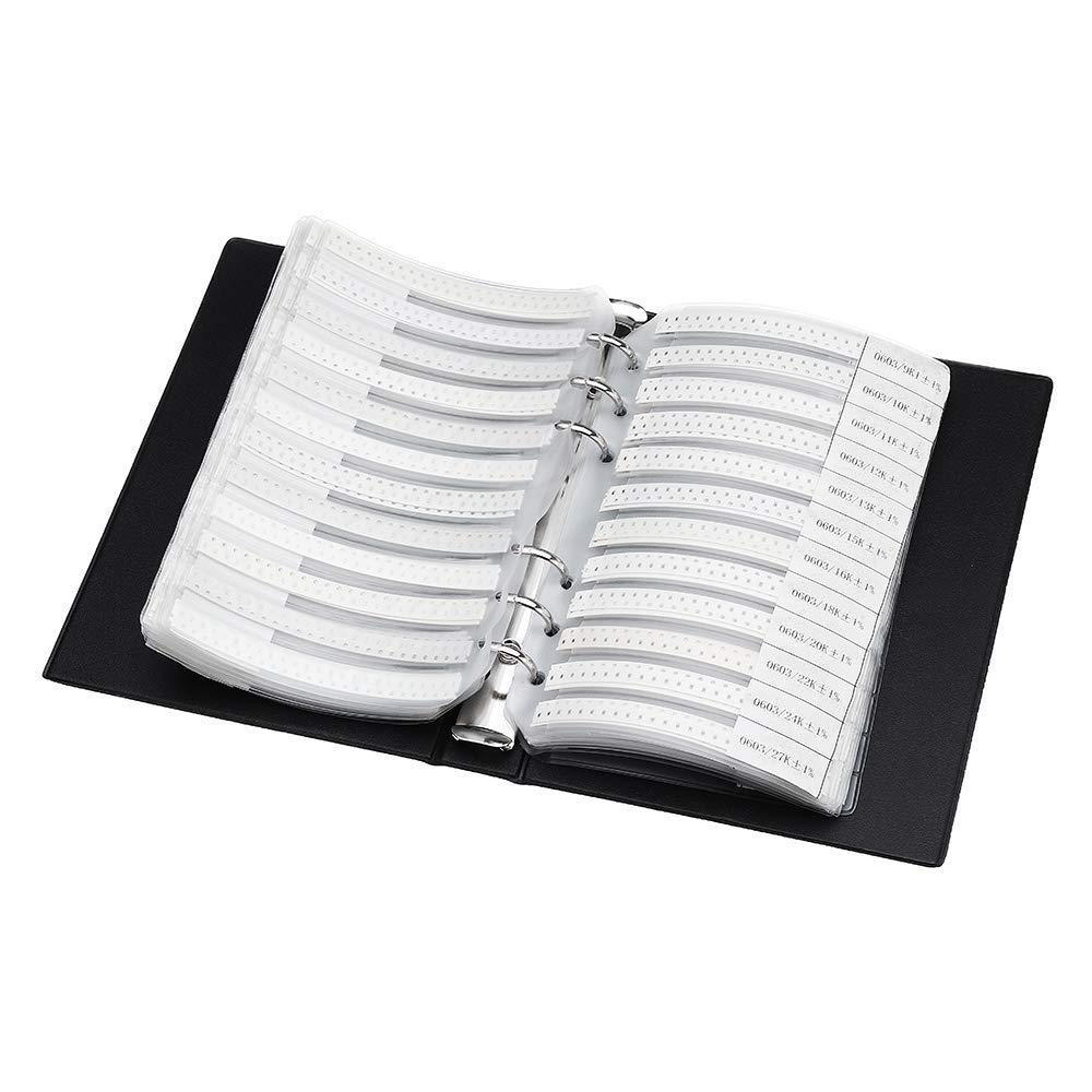 DollaTek 1% 0603 SMD Resistor Assorted Folder (0 ohm-10M ohm) 170value x 50pcs = 8500pcs sample book
