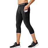 SPVISE 1 or 3 Pack 3/4 Compression Pants Men Athletic Gym Capri Leggings Running Tights Dry Fit Basketball Sports Base Layer