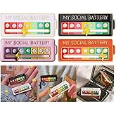 4PCS My Social Battery Slider Pin, Funny Interactive Brooch Pin, Cute Social Battery Pin, Functional Mood Enamel Pins 7 Days a Week for Clothing Decoration Backpacks Bags Hats Gifts