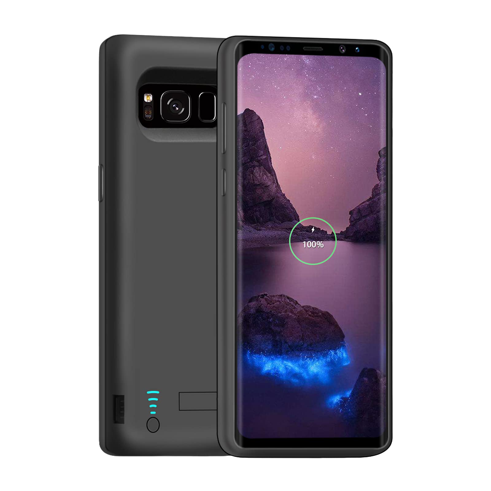 Photo 1 of Loytal Battery Case for Samsung Galaxy S8+ Plus, 6500mAh Rechargeable Extended Battery Charging Case with Kickstand Black