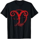 Red Aries Zodiac Sign Birthday Stars March April Horoscope T-Shirt