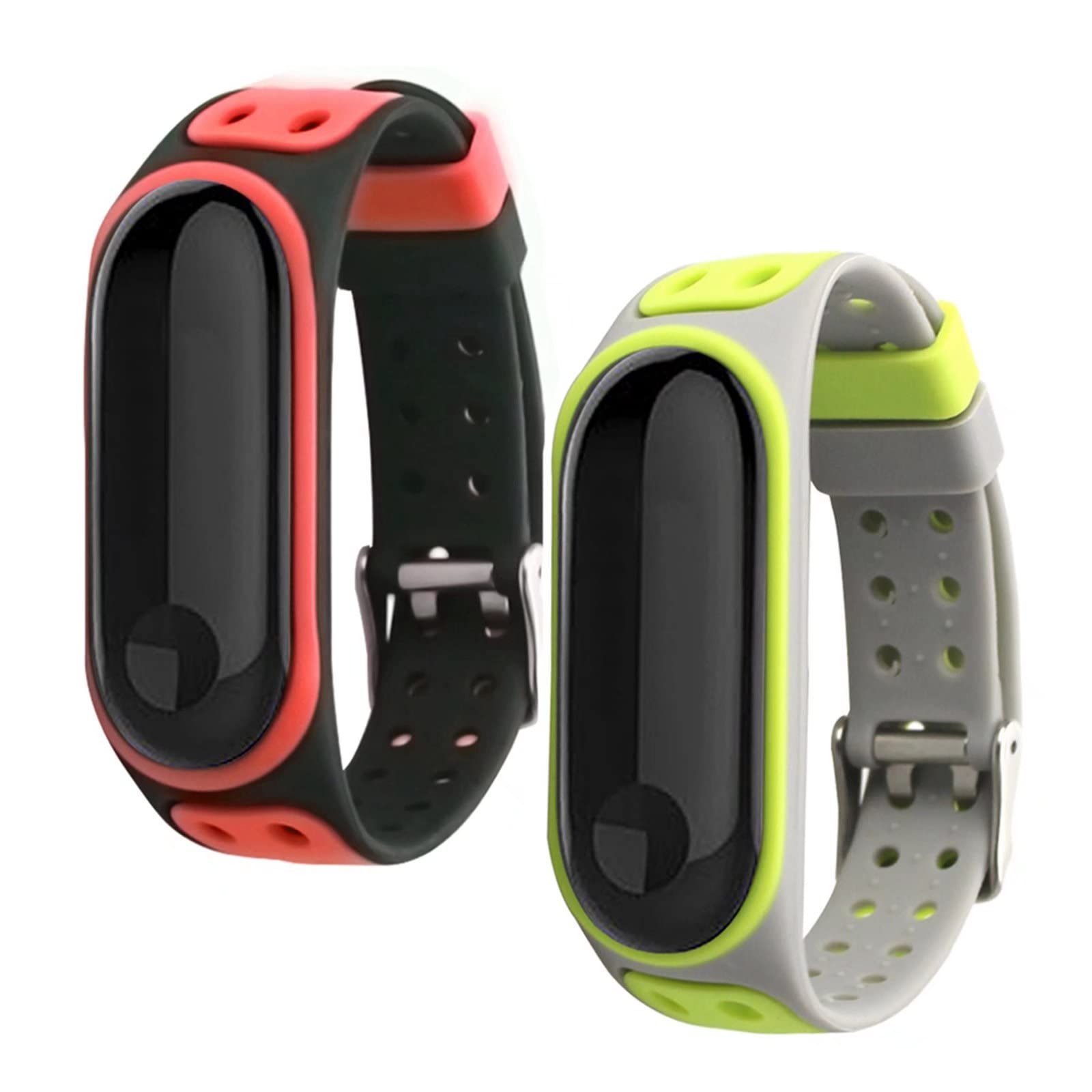 nuosiweilang 2 Pieces Straps Compatible with Xiaomi Mi Band 5/Mi Band 6/Mi Band 7,Silicone Colorful Replacement Strap Bracelet Wristband Accessory for Xiaomi Miband 7/Miband 6/Miband 5
