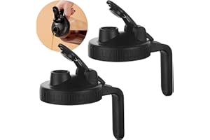 Baoswi 2 Pack Mason Jar Pour Spout Lid for Wide Mouth Mason Jars, Mason Jar Pitch (Black)
