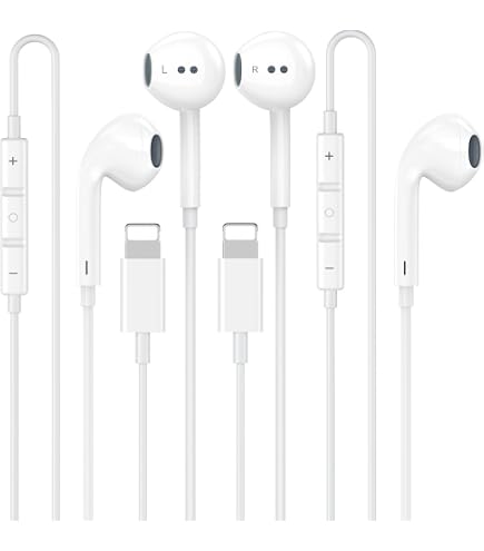 ヘッドフォン/イヤフォン iPhone Amazon.com: 2 Pack for iPhone Headphones Wired Earbuds/Earphones