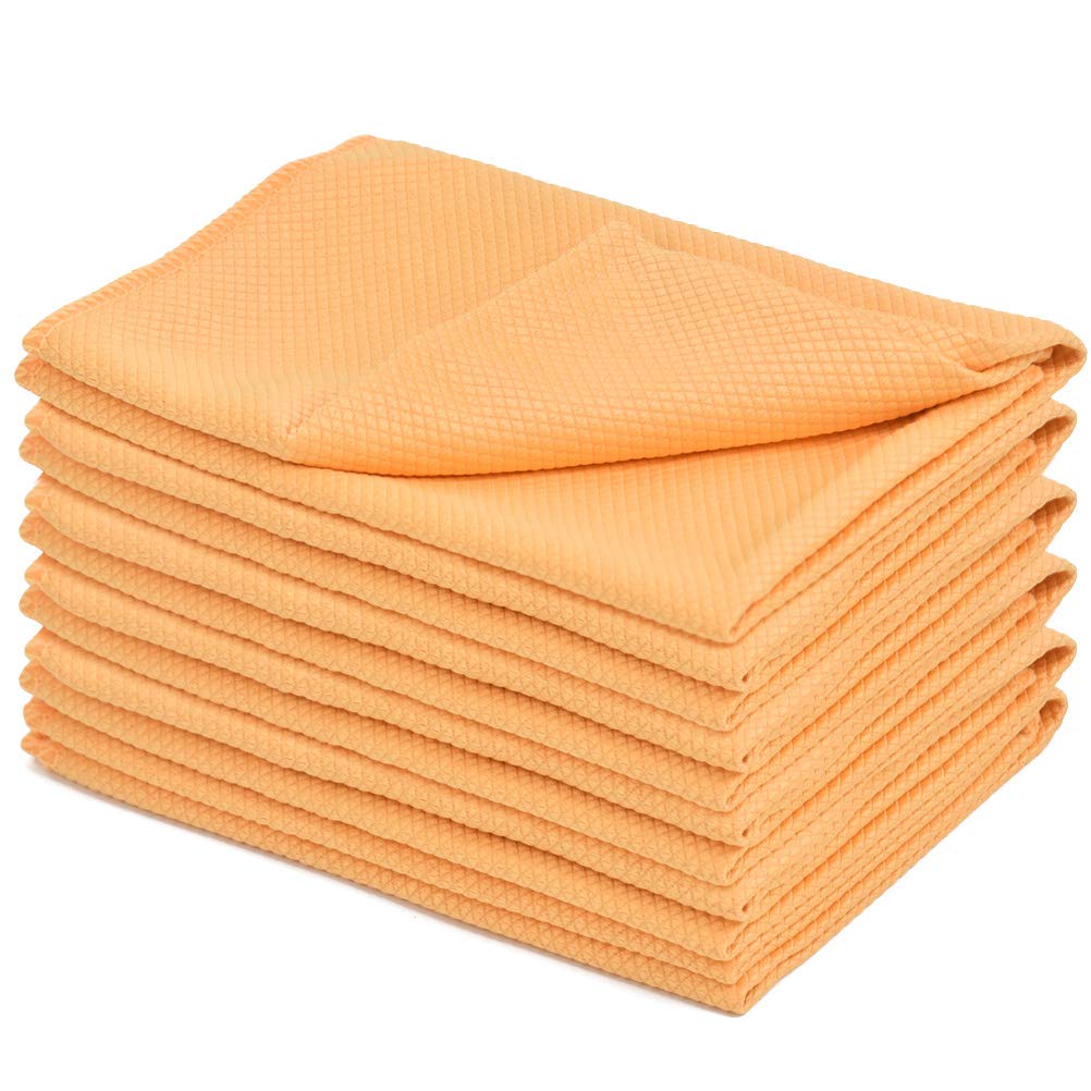 ATPWON 6PCS Microfibre Cloth Cleaning Cloth, Fish Scale Cleaning Cloth Wiping Cloth for Polishing Drying Washing Waxing, Dish Cleaning Cloth Kitchen Dusters Dusting Cloth Micro Fiber Cleaning Towels