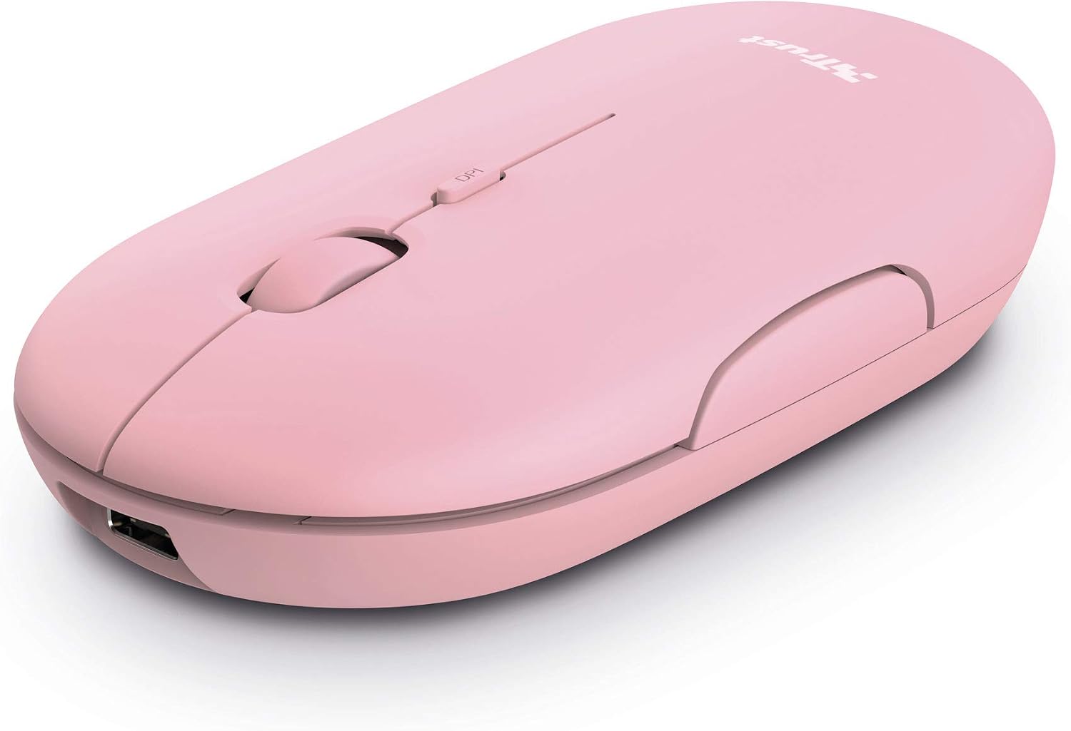Trust Puck Wireless Mouse, Bluetooth or 2.4 GHz with USB Mini-Receiver, Rechargeable Battery, Silent Clicks, DPI Button