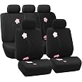 FH GROUP Universal Fit Full Set Flat Cloth Fabric Car Seat Cover