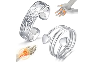 Cigmag 2PCS Copper Rings for Women, 99.99% Pure Copper Magnetic Ring Strong Magnets, Adjustable Thumb Fingers Ring with Jewelry Gift Box for Mother's Day (Silver)