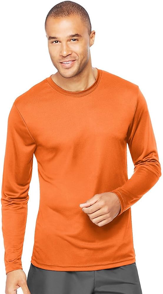 Hanes Cool DRI Performance Men's Long-Sleeve T-Shirt: Clothing