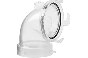 Aussio 90° Clearview RV Sewer Hose Adapter with 3" Bay Lug - Durable, Leak-Proof Connection