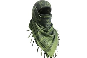 LOLAT Cotton Desert Scarf Military Tactical Shemagh Keffiyeh HeadScarf Arab Wrap Outdoors Tassel Scarves for Men/Women