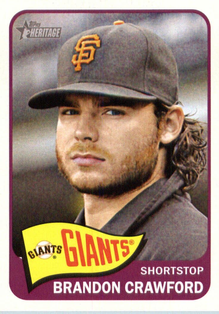 2014 Topps Heritage Baseball Card 322 Brandon Crawford