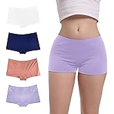 PSEFNAGX Seamless Boyshorts Stretch Nylon Full Coverrage Boxer Briefs Anti Charing Women Panties 4 Pack