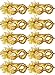 IETANG 10pcs Set Mardi Gras Half Masquerades Venetian Masks Costumes Party Accessory (gold-10pc)