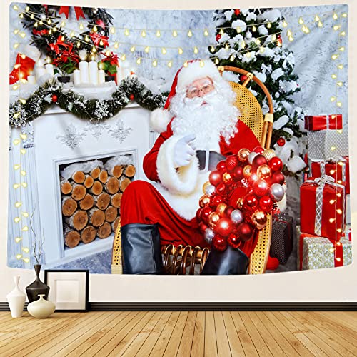 DIOVMA Christmas Tapestry Christmas Backdrop Background Wall Covering Tapestries for Party Livingroom Bedroom Dorm Home Decor (51.9*59.1 Inches)