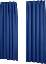 Deconovo Heat Resistant Blackout Curtains 2pc Royal Blue 140x290 cm