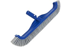 POOLAZA Pool Brush, Upgraded Pool Brushes for Cleaning Pool Walls with Curved Ends, 18" Pool Brush Head for Inground Pools, Above-Ground &Vinyl Pool, Enhanced Pool Scrub Brush Fit Standard Pool Pole