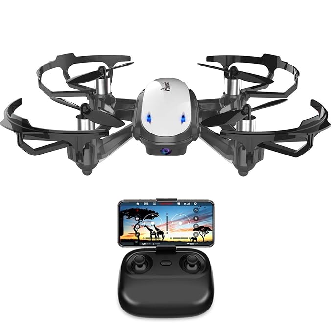 Potensic Mini Drohne mit Live-Video-Kamera, RC Helikopter FPV Quadrocopter ferngesteuert mit app, Kopflos-Modus, Höhe-halten-