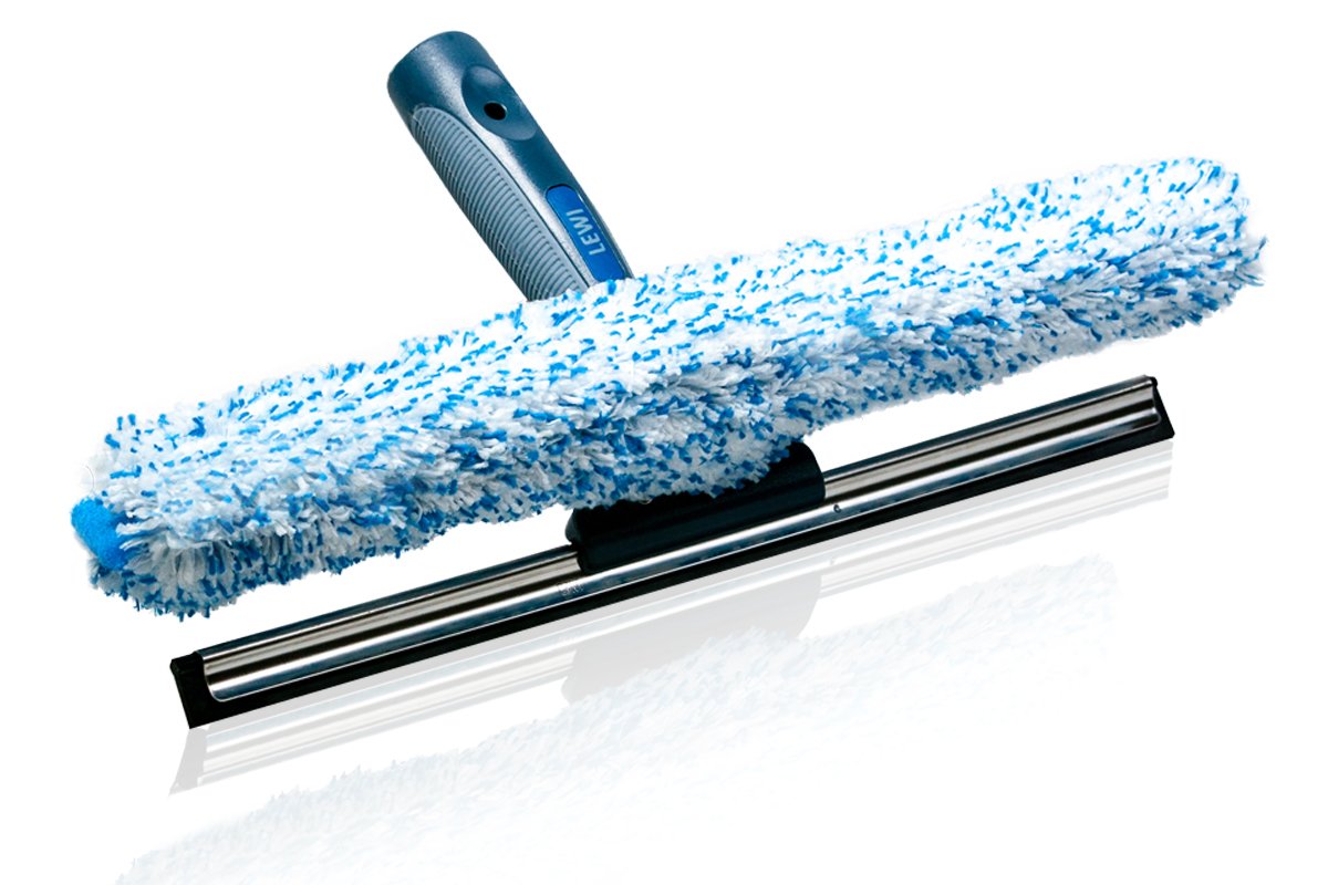 Squeegee and window wiper in one, in 3 sizes: 25 cm, 35 cm, 45 cm; includes a free sample of professional glass cleaner, Stainless Steel, 35 cm