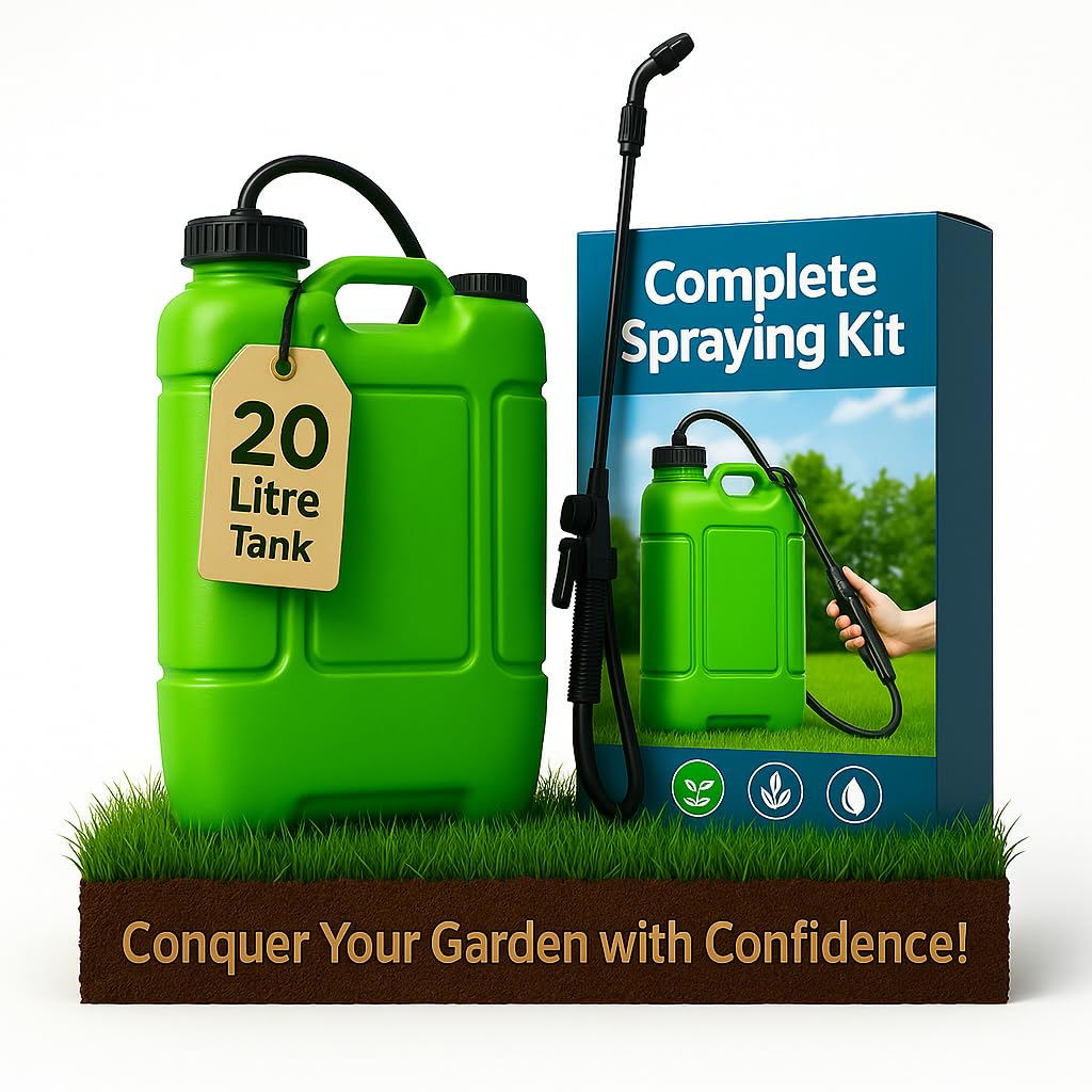 ASC - 20L Pressure Sprayer Complete Set - Knapsack, Shoulder Strap, Pump & Trigger Action - for Weed Killer, Water, Fertilisers, Pesticides, Herbicides, Multi-Purpose - 20 Litre Tank, Green