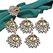 TTOYOUU Set of 6 Alloy Delicate Vintage Peacock Napkin Rings with Colorful Diamonds for Dinner,Banquet,Parties (Vintage Peacock)