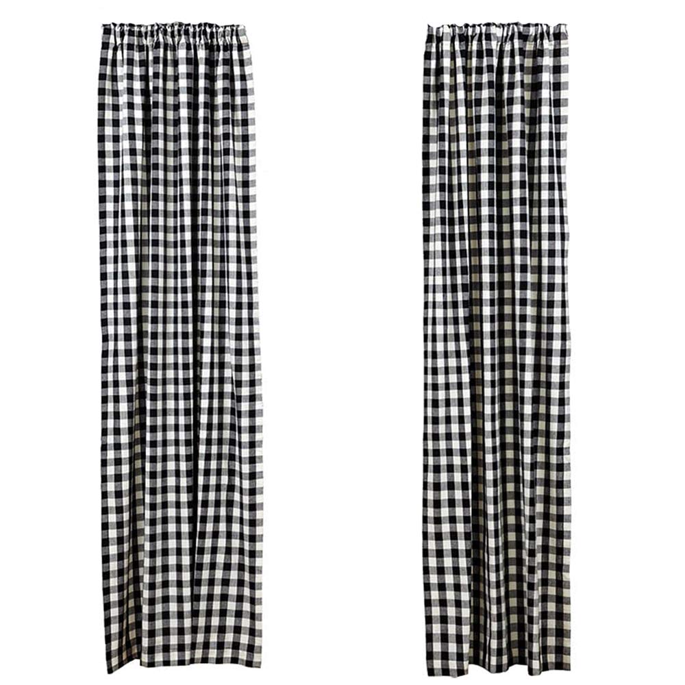 LGHome Black and White Buffalo Check Curtains Gingham Window Panels, 53x84inch,Pack of One Pair