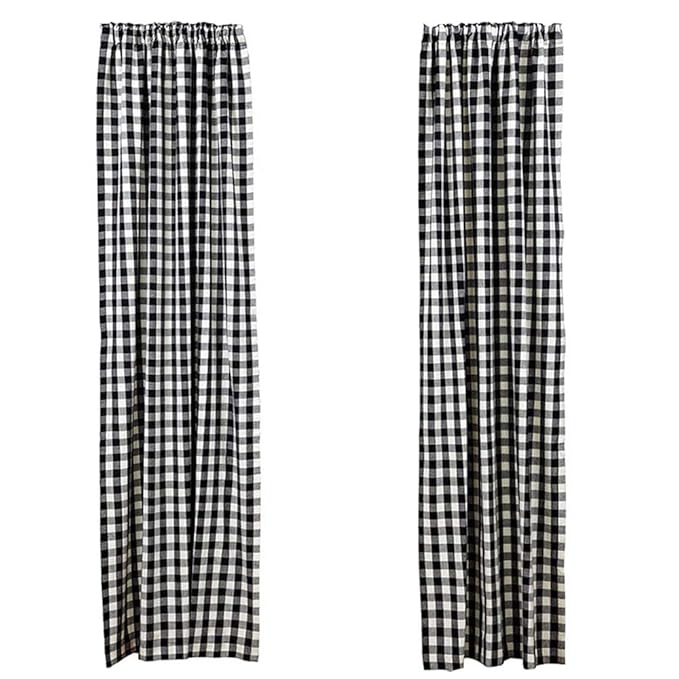 LGHome Black and White Buffalo Check Curtains Gingham Window Panels
