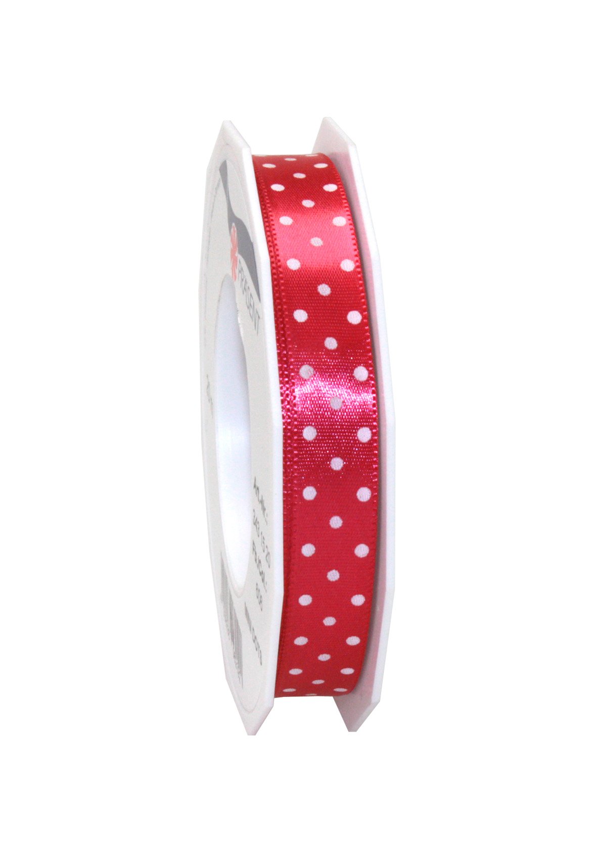 C.E. Pattberg Präsent - Mini Dots Printed Satin Ribbon Red 15 mm width, 20 m length — image 1