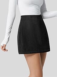 Wenrine Womens Mini Skirt High Waisted Basic Casual
