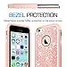LeYi Compatible with iPhone SE Case(2016), iPhone 5 /iPhone 5S Case with Glass Screen Protector [2 Pack],Glitter Bling Girls Women Heavy Duty Protective Case for iPhone 5S/5/SE TP Rose Gold