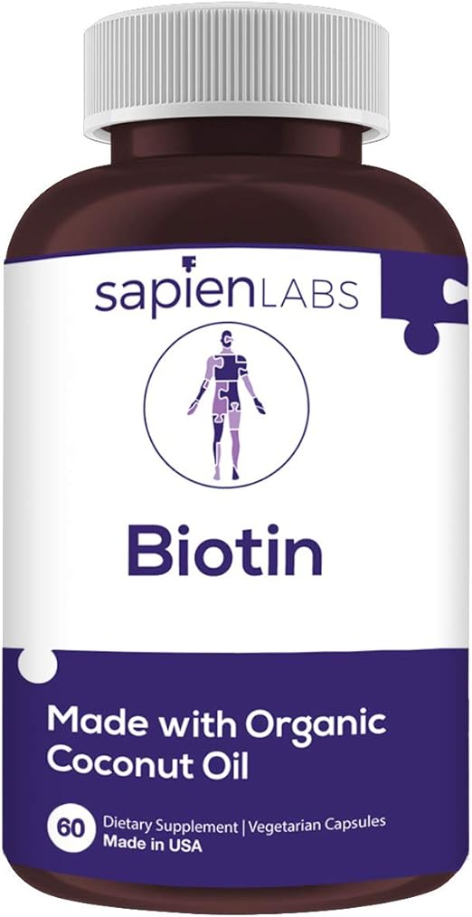 Biotin Made in USA 10,000mcg Coconut Oil Premium