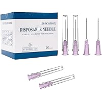 18 Gauge 1 Inch Needle (100 Pack), Sterile Disposable Injection Luer Lock Industrial Accessories Needles,Individually Wrapped