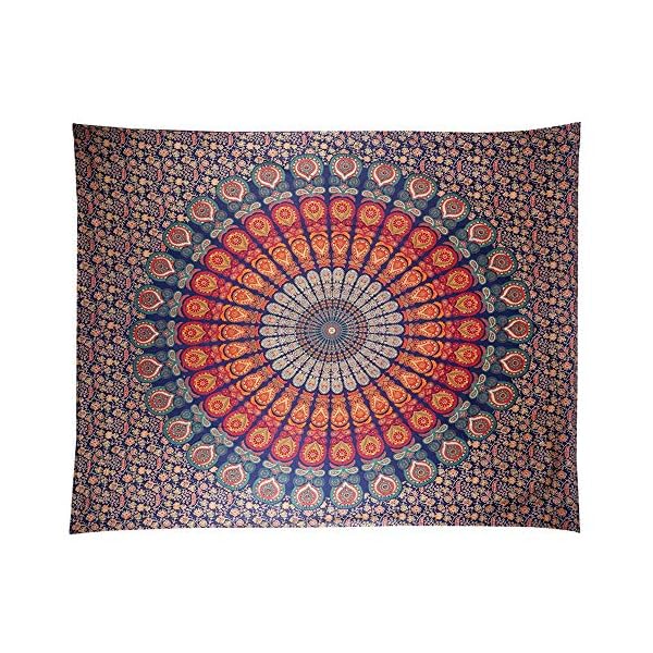Anyasen Tapiz de pared mandala Tapestry Tapices tapiz hippie diseño de pavo real psicodélico colgante de pared bohemio… | DeHippies.com