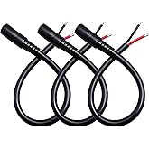 IMIYORE 0.8ft 3pcs 5.5x2.5mm Female 14AWG DC Pigtail Power Cord for CCTV Security Camera Outdoor Power Supply Convenient Solar Charging Board DC Power Supply Repair Cable