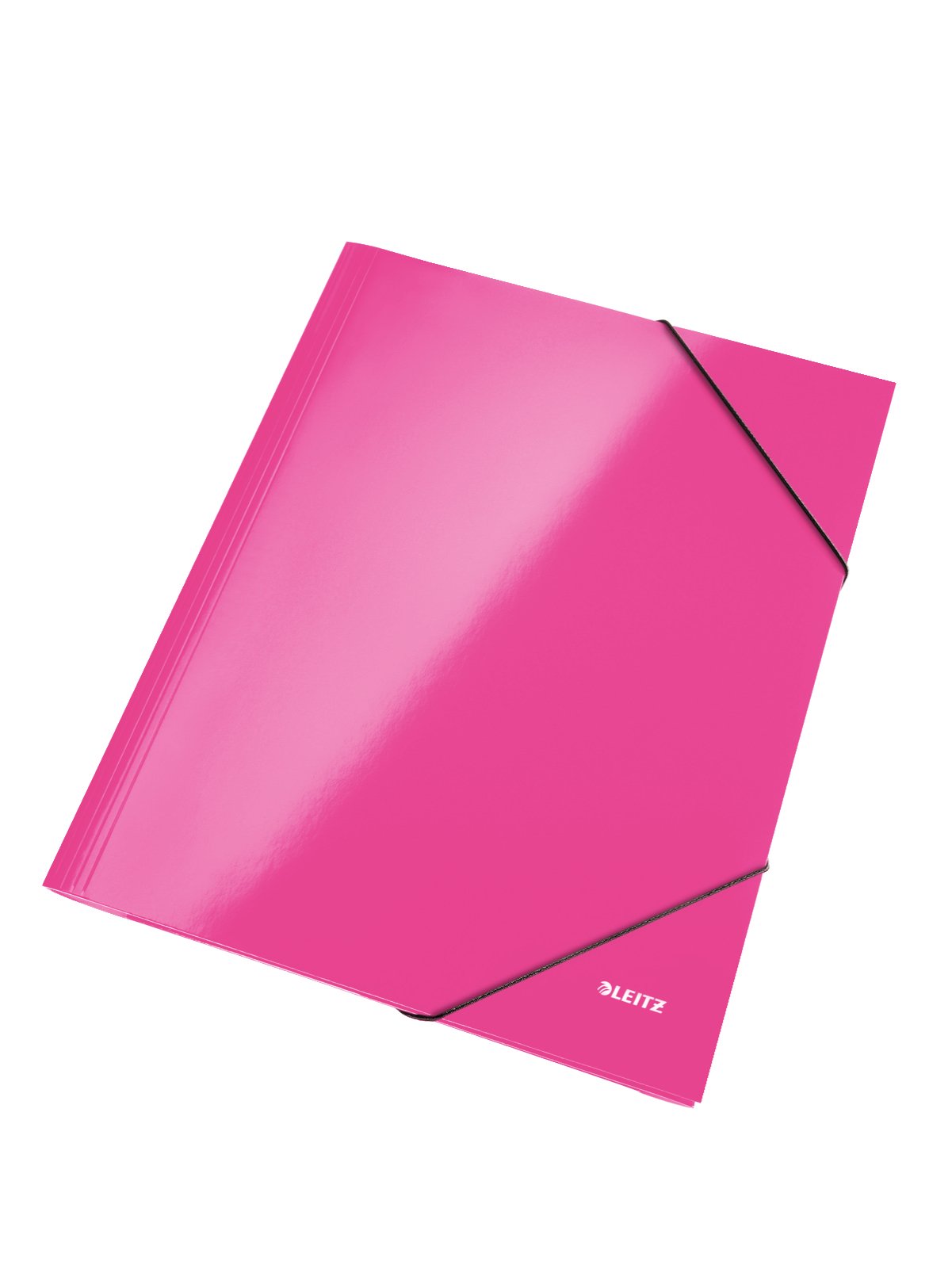Leitz 3-Flap Folder, Holds up to 250 A4 Sheets, Elastic Closure, Flexible Plastic, Pink, Pack of 10, WOW Range, 39820023