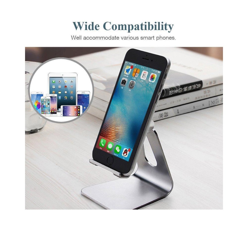 Cell Phone Stand, ixaer S1 Dock : Cradle, Holder, Stand For Switch, all Android Smartphone, iPhone 6 6s 7 8 X Plus 5 5s 5c charging, Accessories Desk - Sliver