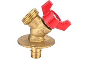 EFIELD 1/4-Turn Bibb Valve Flanged Hose 1/2" Pex-a Expansion Inlet x 3/4" MHT Outlet, ASTM 1960 (1)